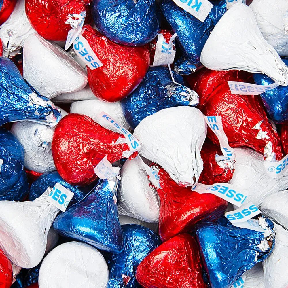 Hershey's Kisses Color Combo - USA Red, White and Blue: 1200-Piece Box