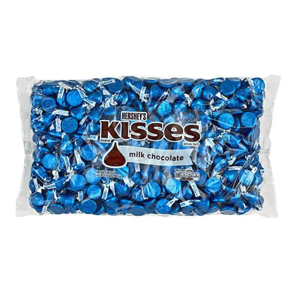 Hershey's Kisses Dark Blue Foiled Milk Chocolate Candy: 400-Piece Bag