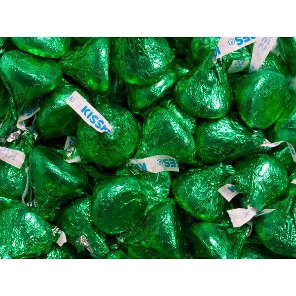 Hershey's Kisses Dark Green Foiled Milk Chocolate Candy: 400-Piece Bag