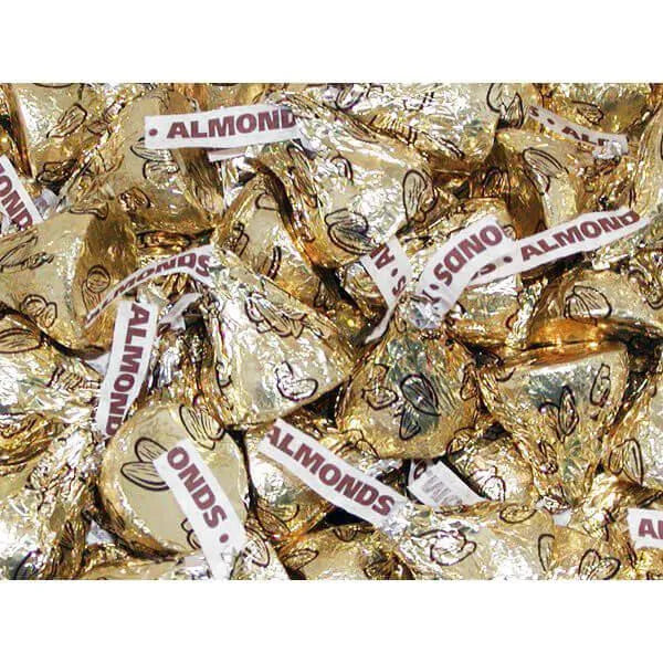 Hershey's Kisses Gold Foiled Milk Chocolate with Almonds Candy: 10-Ounce Bag