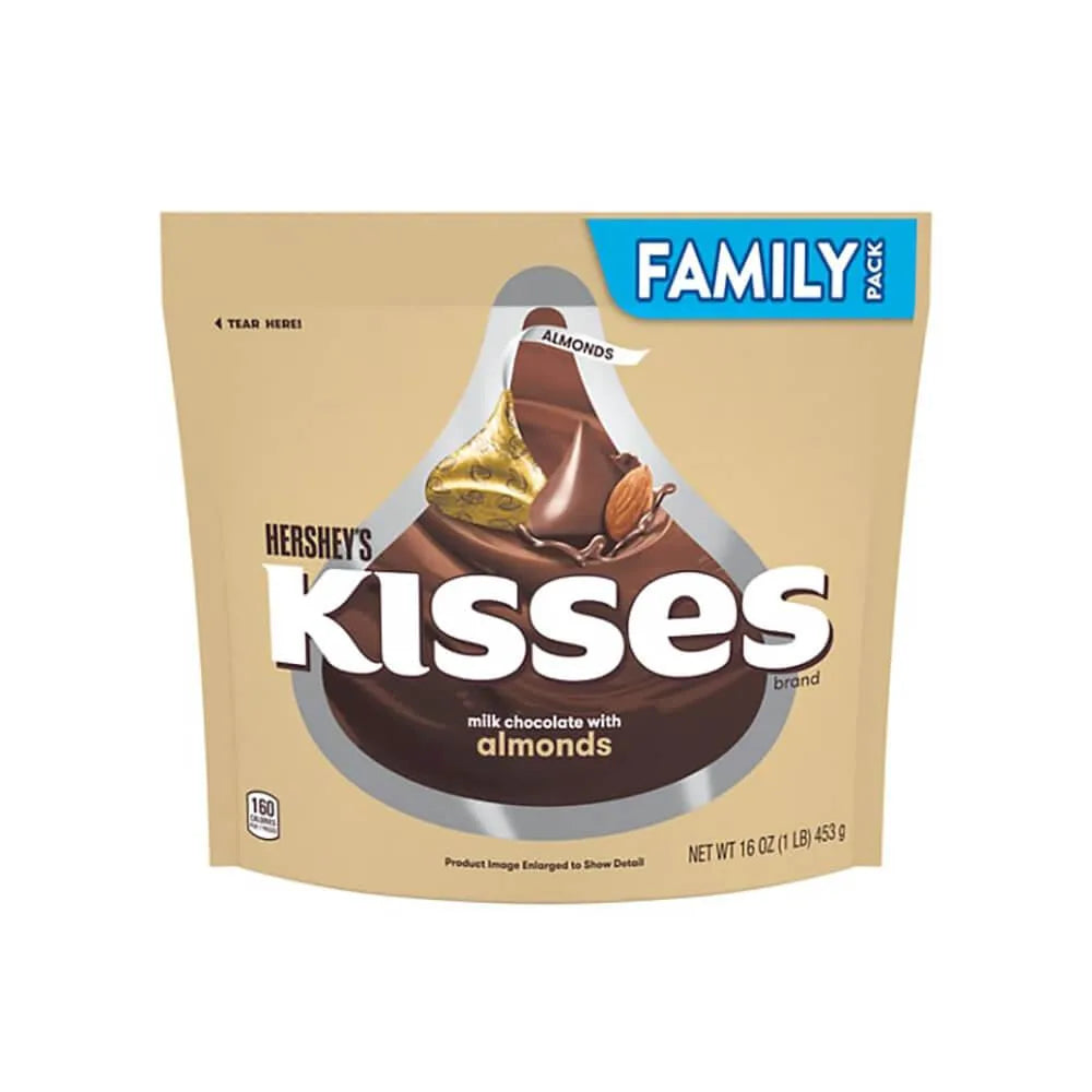 Hershey's Kisses Gold Foiled Milk Chocolate with Almonds Candy: 16-Ounce Bag