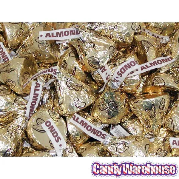 Hershey's Kisses Gold Foiled Milk Chocolate with Almonds Candy: 400-Piece Bag