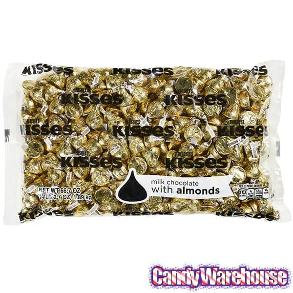 Hershey's Kisses Gold Foiled Milk Chocolate with Almonds Candy: 400-Piece Bag