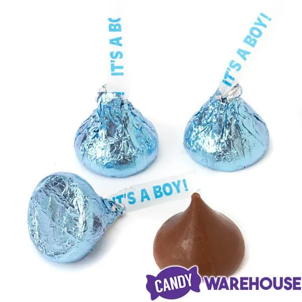 Hershey's Kisses It's a Boy Blue Foiled Milk Chocolate Candy: 3LB Bag