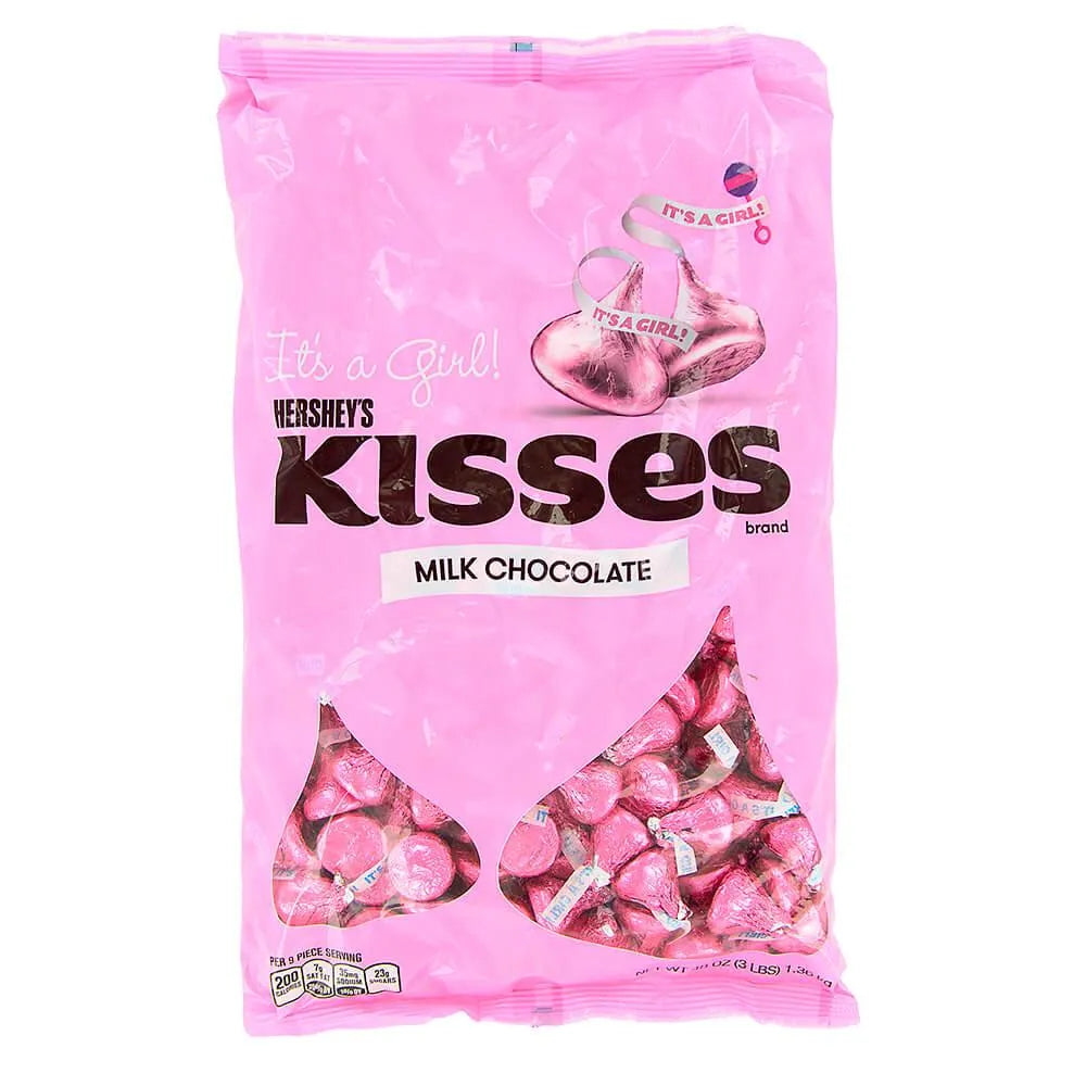 Hershey's Kisses It's a Girl Pink Foiled Milk Chocolate Candy: 3LB Bag