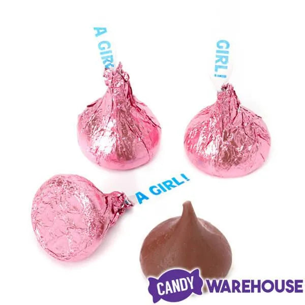 Hershey's Kisses It's a Girl Pink Foiled Milk Chocolate Candy: 3LB Bag