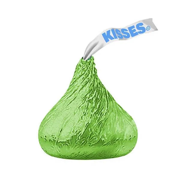 Hershey's Kisses Kiwi Green Foiled Milk Chocolate Candy: 400-Piece Bag