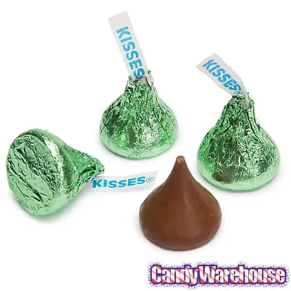 Hershey's Kisses Kiwi Green Foiled Milk Chocolate Candy: 400-Piece Bag