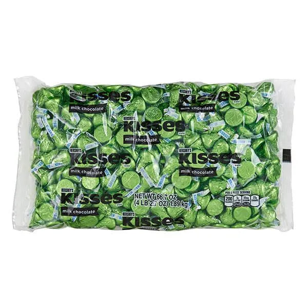 Hershey's Kisses Kiwi Green Foiled Milk Chocolate Candy: 400-Piece Bag