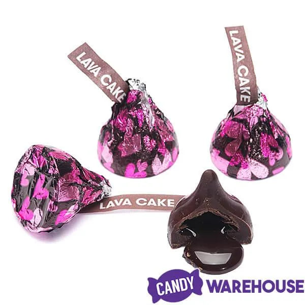 Hershey's Kisses Lava Cake Foiled Dark Chocolates with Gooey Chocolate Centers: 50-Piece Bag