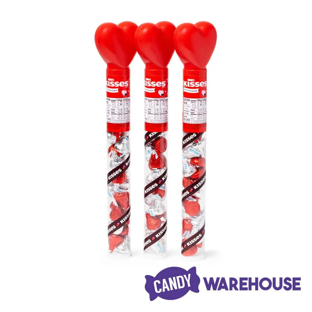 Hershey's Kisses Milk Chocolates Filled Heart Topped Tubes: 3-Piece Set