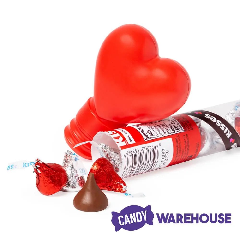 Hershey's Kisses Milk Chocolates Filled Heart Topped Tubes: 3-Piece Set