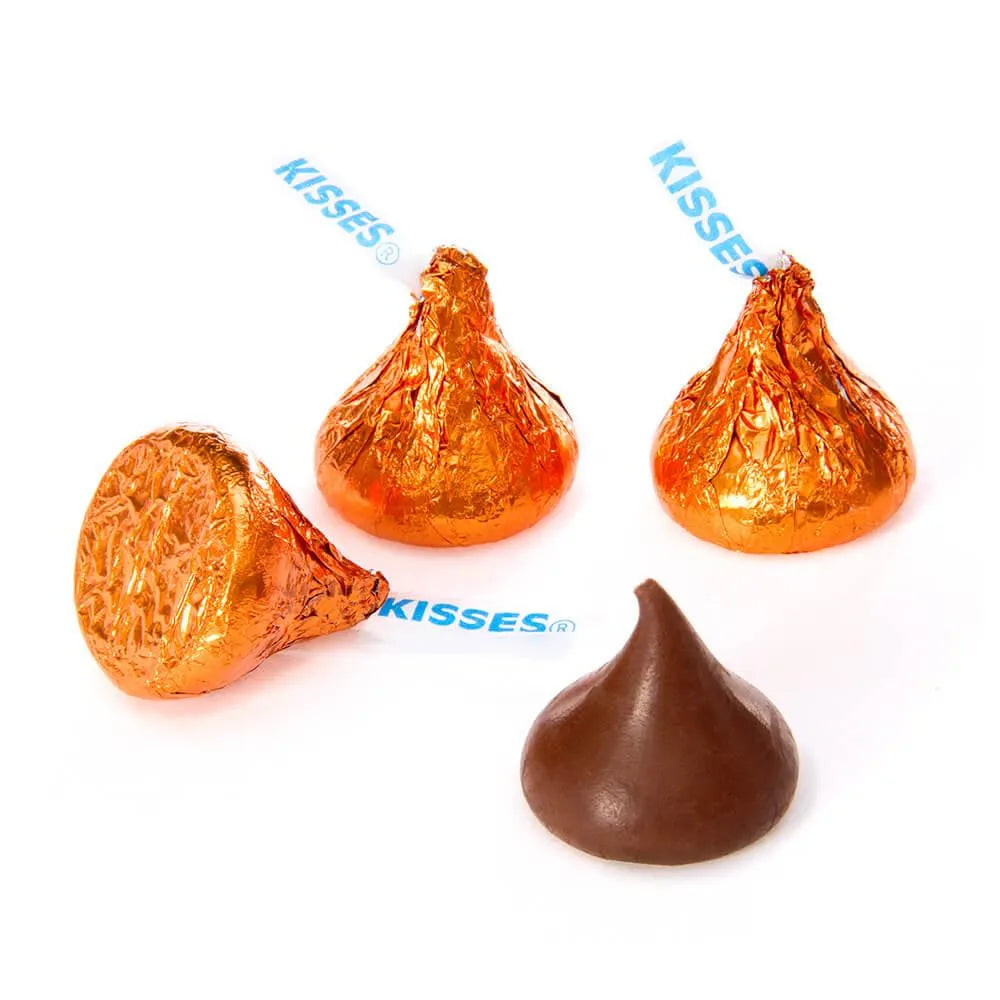 Hershey's Kisses Orange Foiled Milk Chocolate Candy: 400-Piece Bag