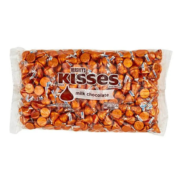 Hershey's Kisses Orange Foiled Milk Chocolate Candy: 400-Piece Bag