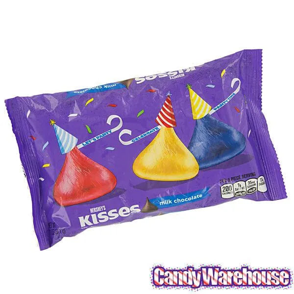 Hershey's Kisses Party Red, Dark Blue & Yellow Foiled Party Milk Chocolate Candy: 11-Ounce Bag