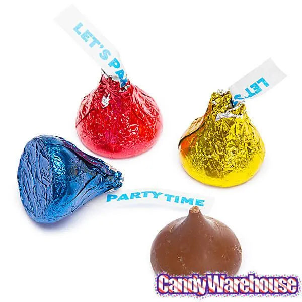 Hershey's Kisses Party Red, Dark Blue & Yellow Foiled Party Milk Chocolate Candy: 11-Ounce Bag