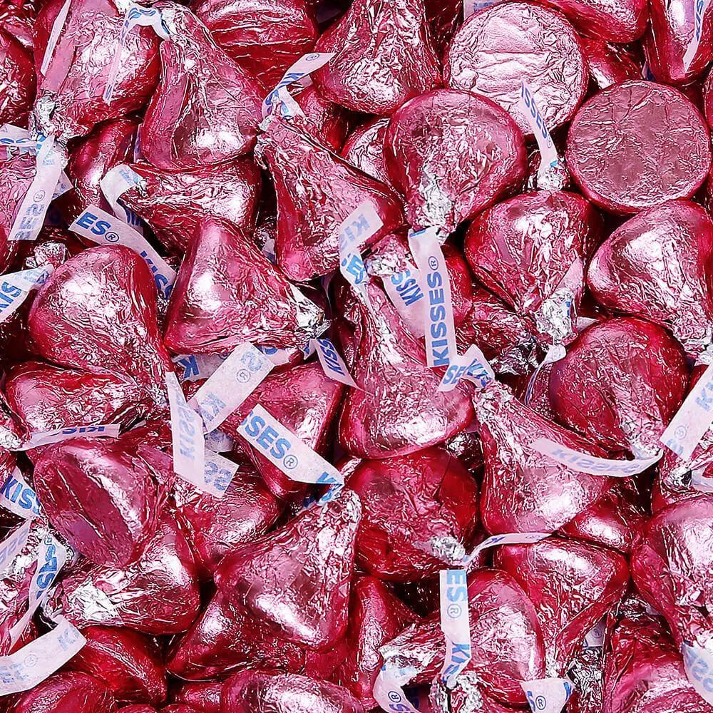 Hershey's Kisses Pink Foiled Milk Chocolate Candy: 400-Piece Bag