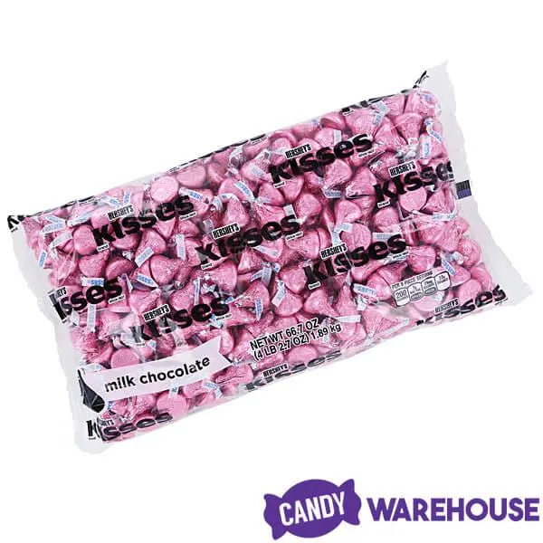 Hershey's Kisses Pink Foiled Milk Chocolate Candy: 400-Piece Bag