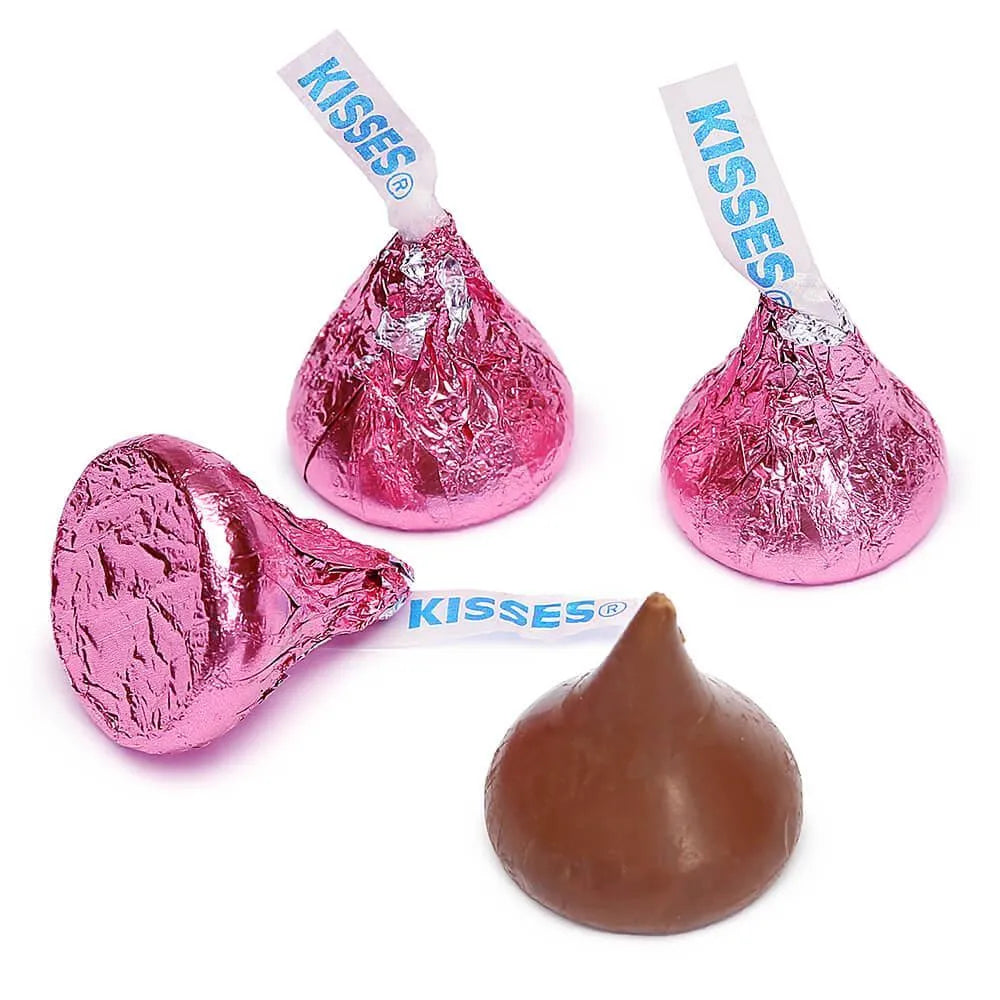 Hershey's Kisses Pink Foiled Milk Chocolate Candy: 400-Piece Bag