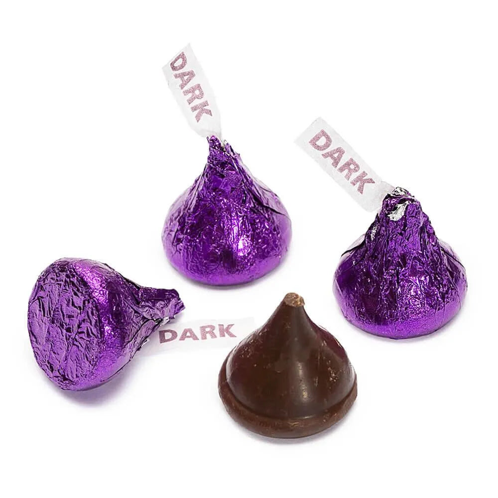 Hershey's Kisses Purple Foiled Dark Chocolate Candy: 1LB Bag