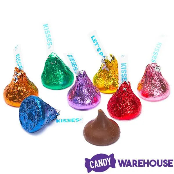 Hershey's Kisses Rainbow Assortment Foiled Milk Chocolate Candy: 400-Piece Bag