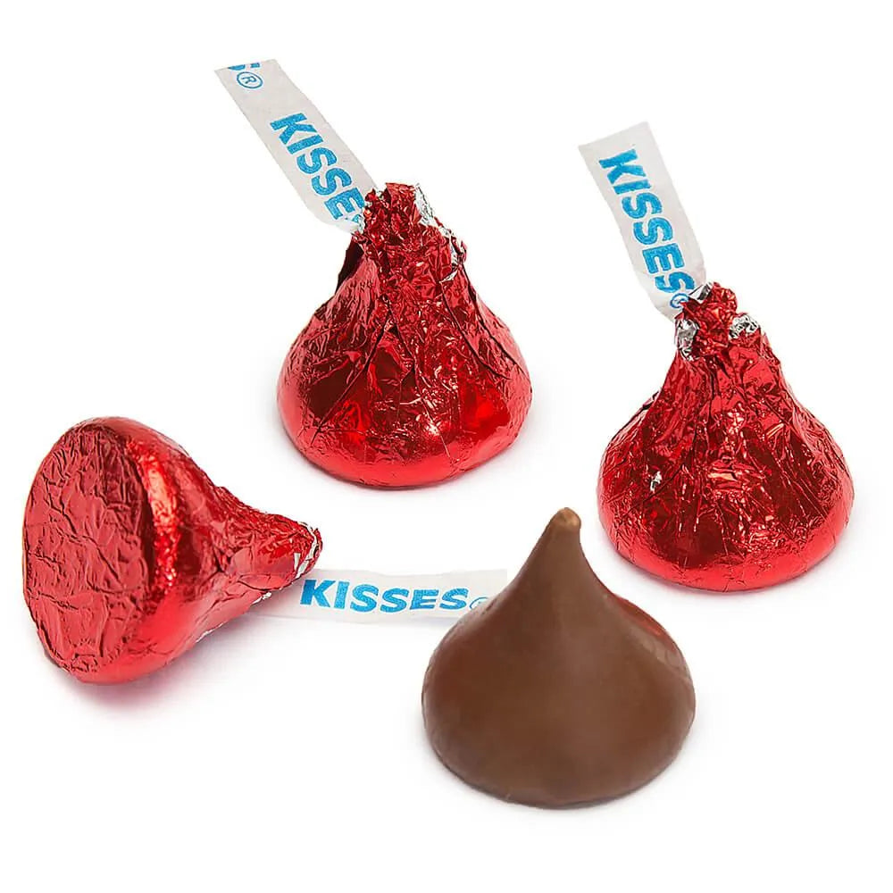 Hershey's Kisses Red Foiled Milk Chocolate Candy: 400-Piece Bag