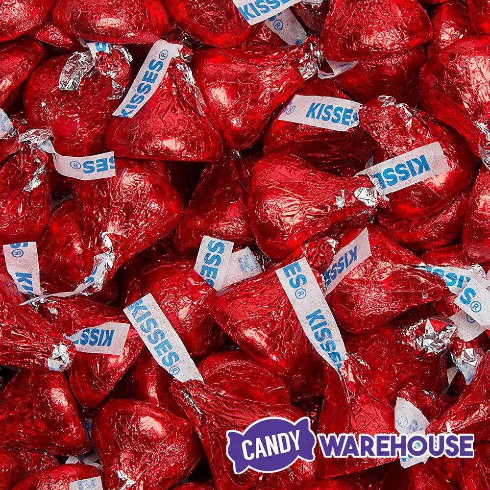 Hershey's Kisses Red Foiled Milk Chocolate Candy: 400-Piece Bag