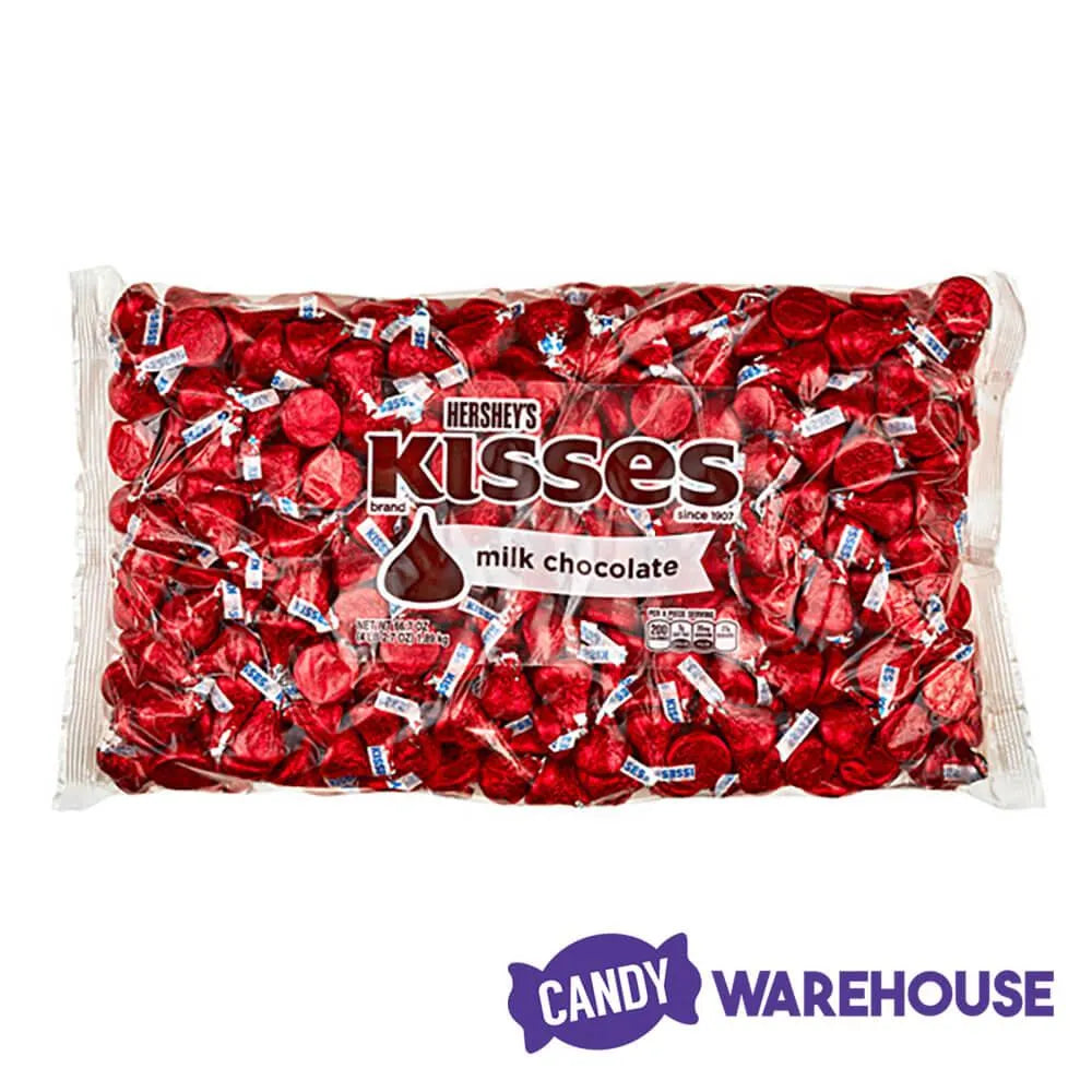 Hershey's Kisses Red Foiled Milk Chocolate Candy: 400-Piece Bag