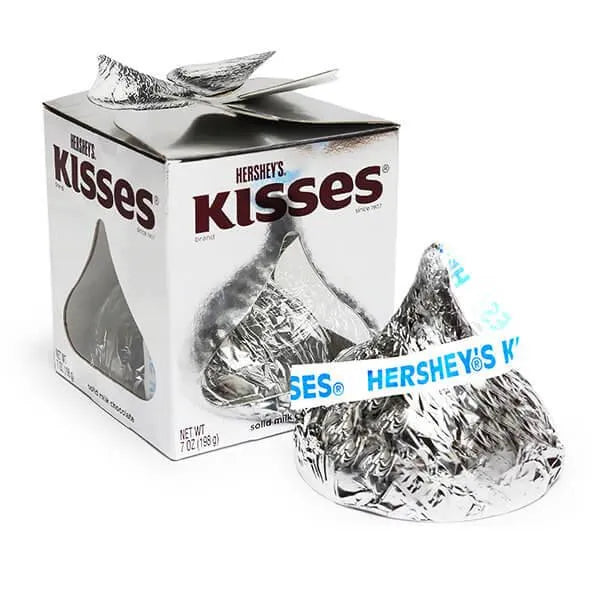 Hershey's Kisses Silver Foiled Big Milk Chocolate Candy Box: 6-Piece Case