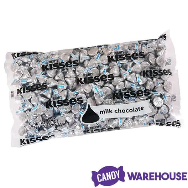 Hershey's Kisses Silver Foiled Milk Chocolate Candy: 400-Piece Bag