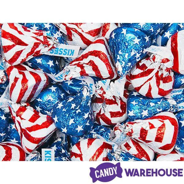 Hershey's Kisses USA Flag Foiled Milk Chocolate Candy: 12-Ounce Bag