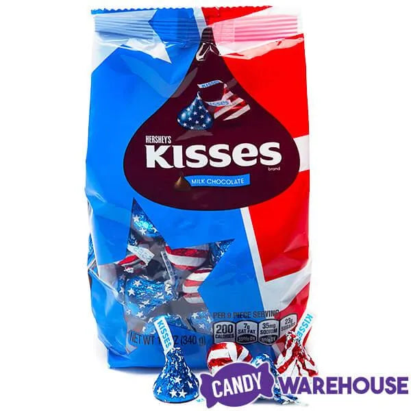 Hershey's Kisses USA Flag Foiled Milk Chocolate Candy: 12-Ounce Bag