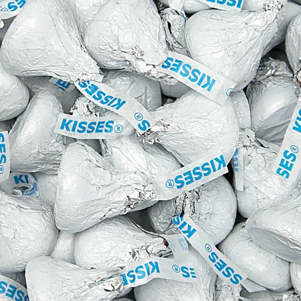 Hershey's Kisses White Foiled Milk Chocolate Candy: 400-Piece Bag