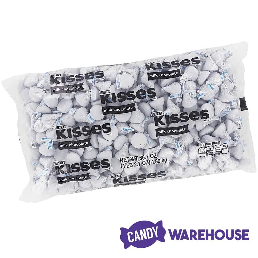 Hershey's Kisses White Foiled Milk Chocolate Candy: 400-Piece Bag