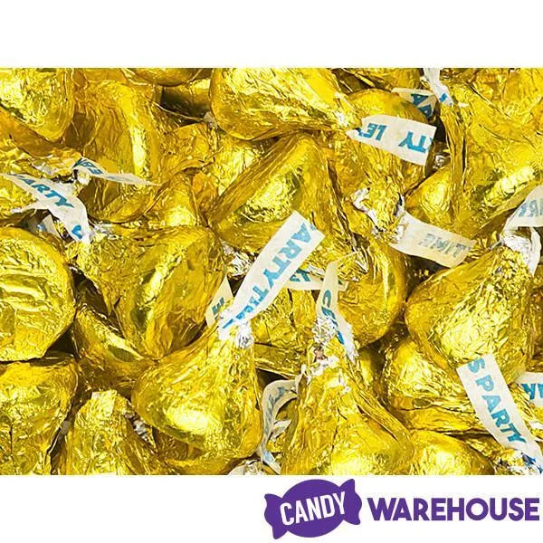 Hershey's Kisses Yellow Foiled Milk Chocolate Candy: 100-Piece Bag