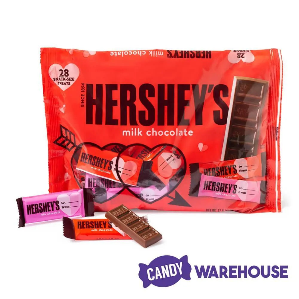 Hershey's Milk Chocolate Valentine Snack Size Bars: 28-Piece Bag