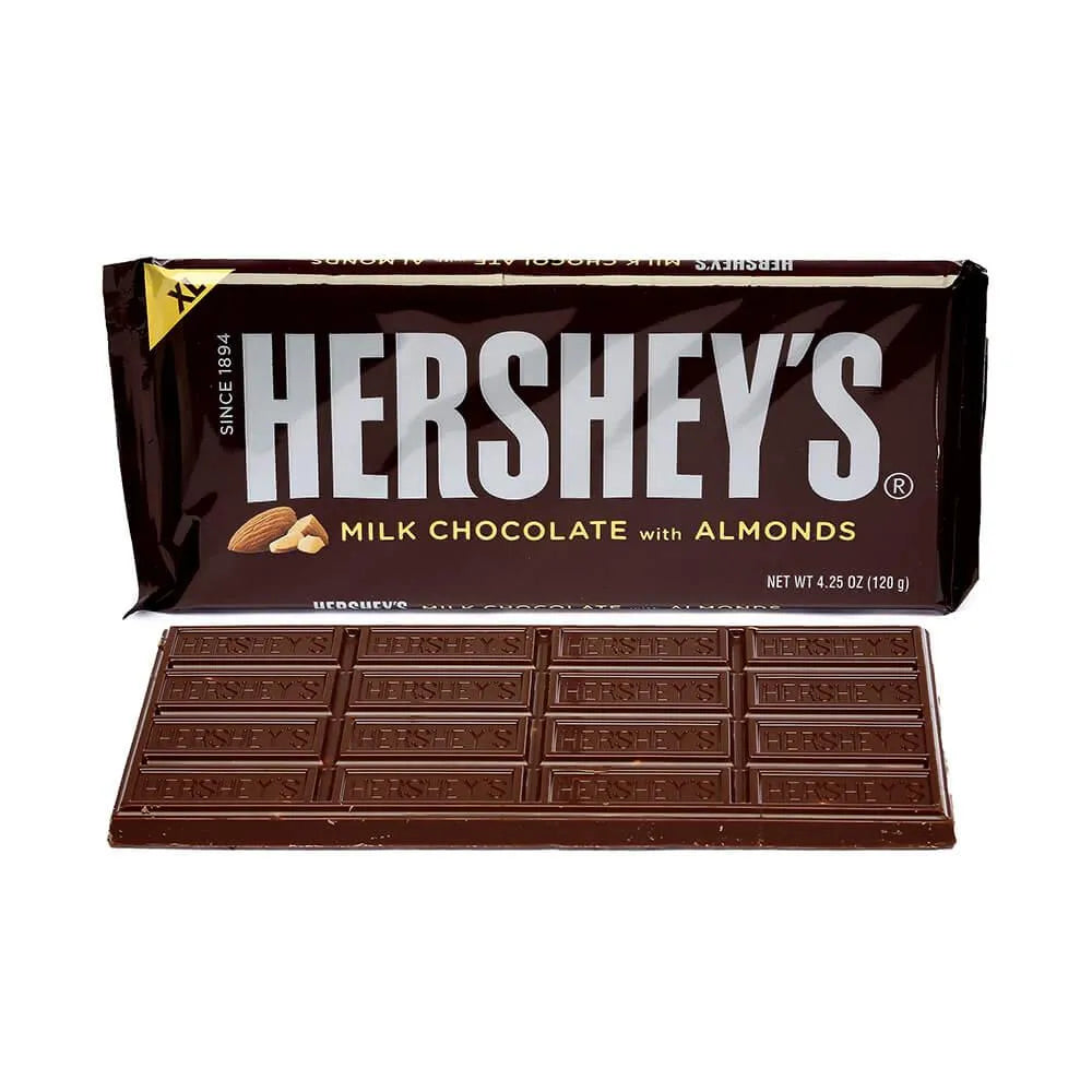 Hershey's Milk Chocolate with Almonds 4.25-Ounce Jumbo Candy Bars: 12-Piece Box