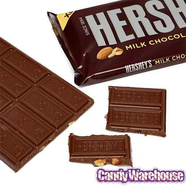 Hershey's Milk Chocolate with Almonds 4.25-Ounce Jumbo Candy Bars: 12-Piece Box