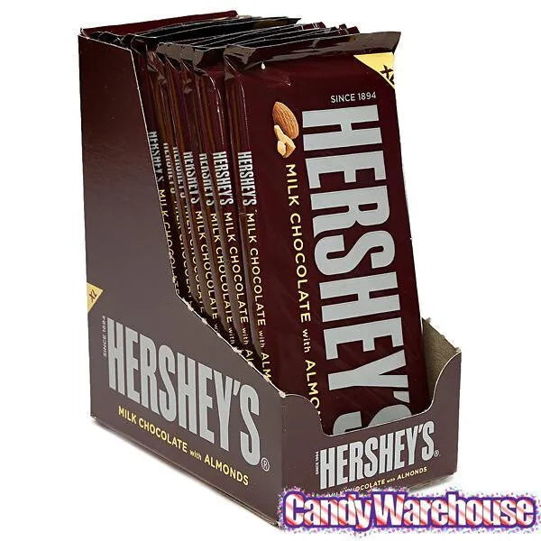 Hershey's Milk Chocolate with Almonds 4.25-Ounce Jumbo Candy Bars: 12-Piece Box