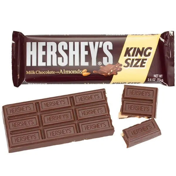 Hershey's Milk Chocolate with Almonds King Size Candy Bars: 18-Piece Box