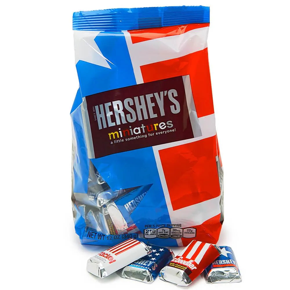 Hershey's Miniatures Chocolate Candy Bars - USA Flag: 12-Ounce Bag