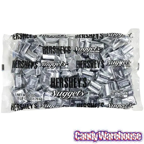 Hershey's Nuggets Silver Foiled Milk Chocolate Candy: 3.75LB Bag