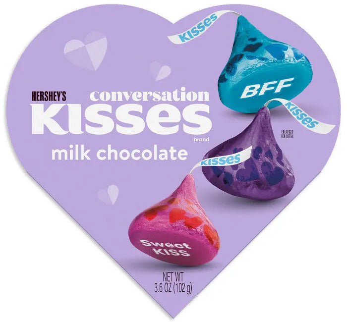 Hershey's Conversation Kisses Heart Gift Boxes: 8-Piece Case