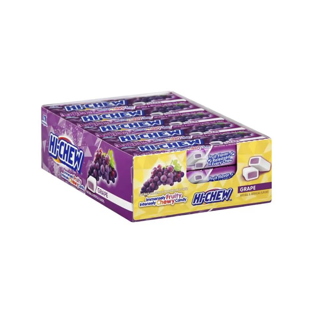 Hi-Chew Fruit Chews 10-Piece Candy Packs - Grape: 15-Piece Box