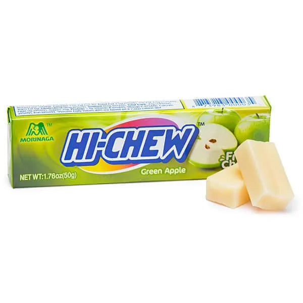 Hi-Chew Fruit Chews 10-Piece Candy Packs - Green Apple: 15-Piece Box