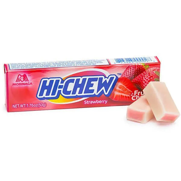 Hi-Chew Fruit Chews 10-Piece Candy Packs - Strawberry: 15-Piece Box