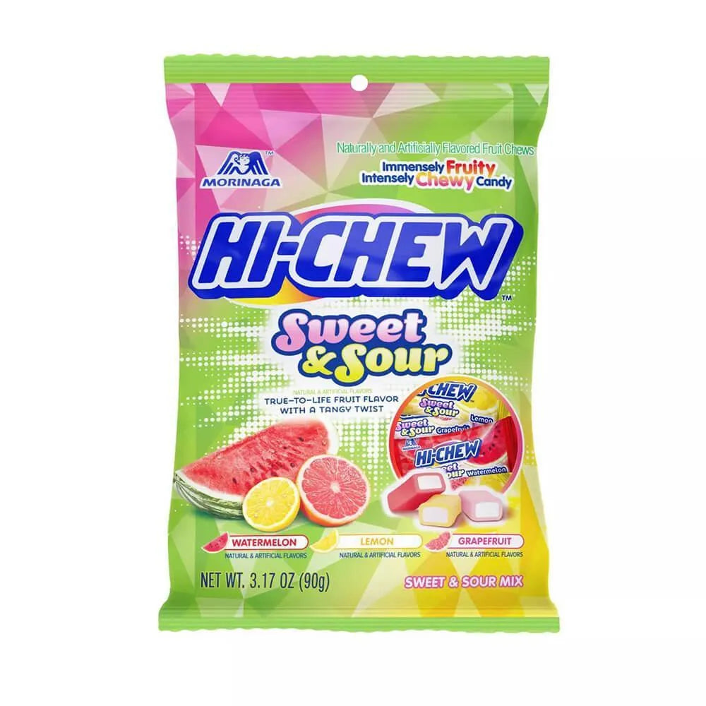 Hi-Chew Fruit Chews Candy Packs - Sweet and Sour Mix: 6 Bag Box