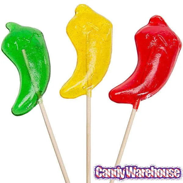 Hot Pepper Hard Candy Lollipops: 12-Piece Bag