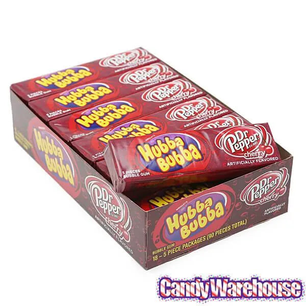 Hubba Bubba Bubble Gum Packs - Dr Pepper Cherry: 18-Piece Box