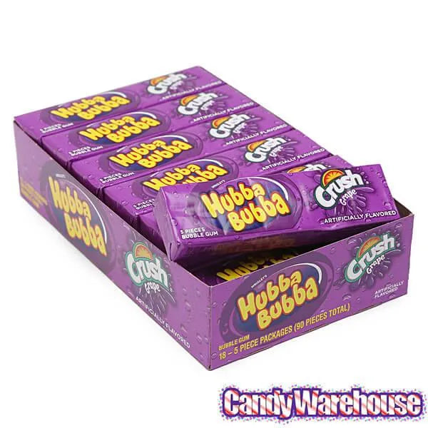 Hubba Bubba Bubble Gum Packs - Grape Crush: 18-Piece Box